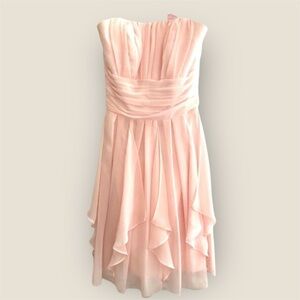 David’s Bridal blush pink bridesmaid dress